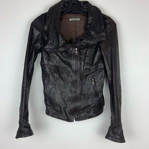 Kosmika | Distressed 100% Italian Leather Jacket